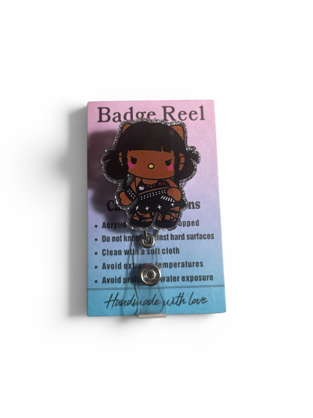 Hello Kitty Black Character Badge Reel